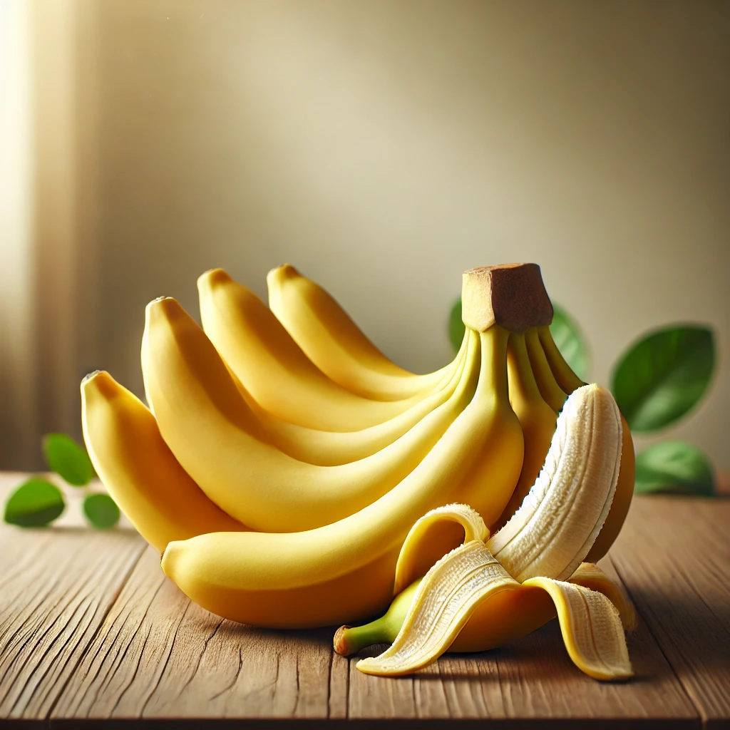 A bunch of ripe bananas, fresh and ready to enjoy for a quick and nutritious snack.