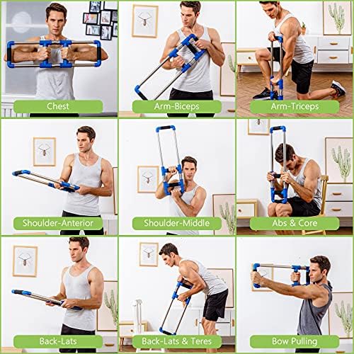 Push Down Bar Machine - Chest Expander at Home Workout Equipment, Arm Exerciser - Portable Spring Resistance Exercise Gym Kit for Home, Travel or Outdoors