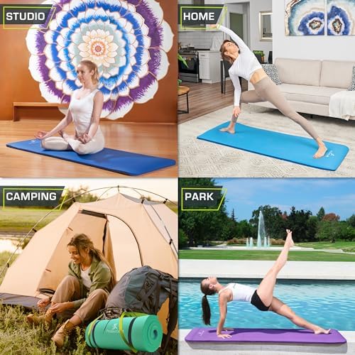 Extra Thick Yoga Pilates Exercise mat, Yoga Mat for Camping