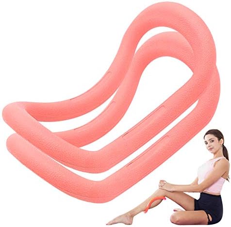 Yoga Ring Adjustable Soft Pilates Circles Toning Fitness Great for Shoulder Back Arm Leg,Set of 2,Pink