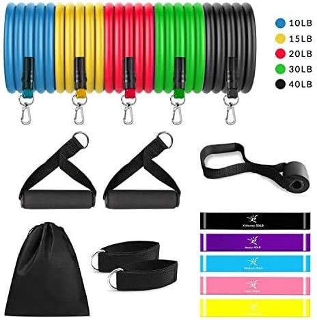 Resistance Bands Set, Resistance Tube with Handles,Training Tubes with Door Anchor & Ankle Straps,Home Fitness Equipment Workout Bands for Resistance Training,