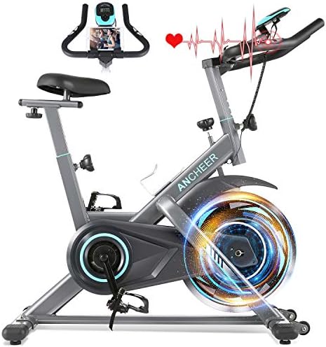 ANCHEER Exercise Bike Stationary, 40 Lbs Weight Capacity- Indoor Cycling Bike with Tablet Holder and LCD Monitor for Home Workout