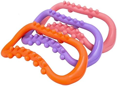 Yoga Ring Calf Pilates Ring Fitness Circle for Back Stretch Neck Massage Leg Exercise, 2 Pack Purple