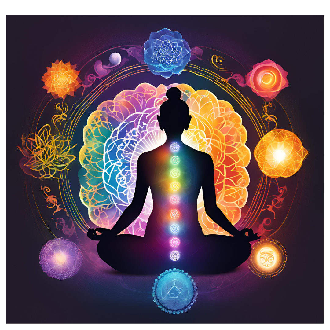 Illustration of the Seven Chakras representing energy centers in yoga practice.